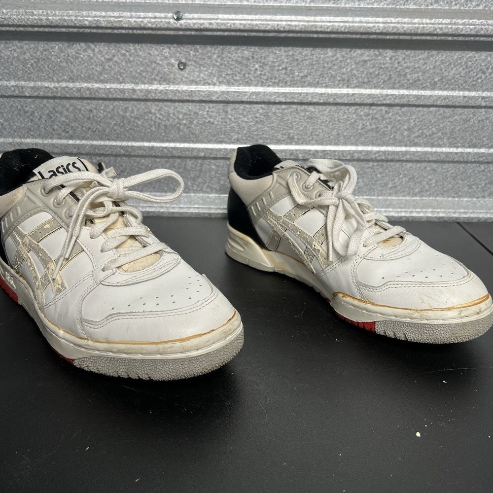 Vintage 90s Asics Mens 9.5 Gel Rage Lo Leather Sneakers Shoes White AS IS Taiwan - Picture 2 of 13